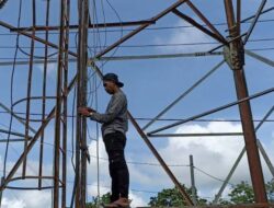 Desa Muara Enggelam Mulai Dibangun Tower Penguat Jaringan